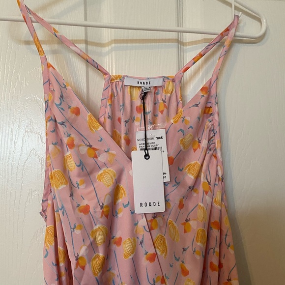 RO&DE Bodysuit NWT pink satin Sz XL - Picture 2 of 5